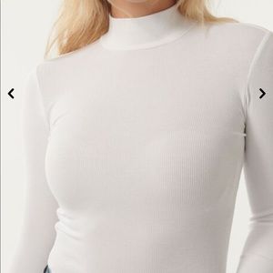 White Mock Neck Tee